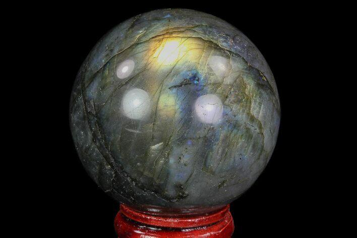 Flashy Labradorite Sphere - Great Color Play #74615